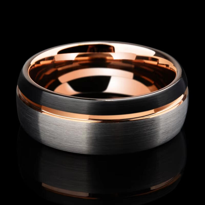 "Brushed Reverie" 8mm Tungsten Carbide Men's Wedding Ring