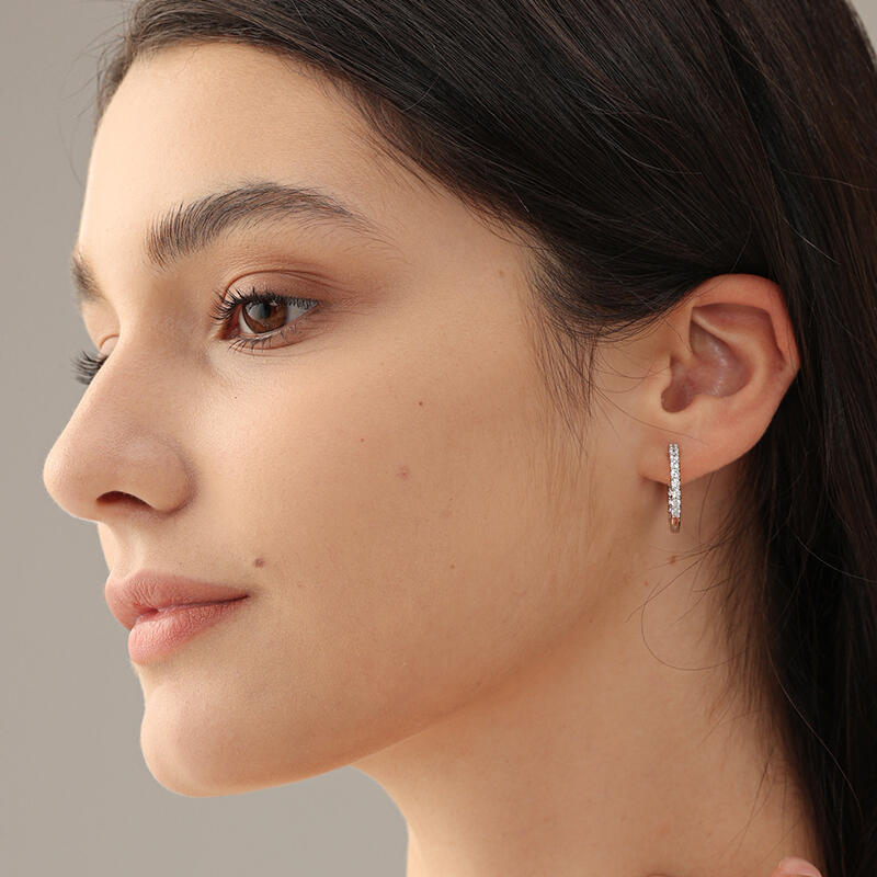 Jeulia Aretes Clásicos De Aro En Plata De Ley