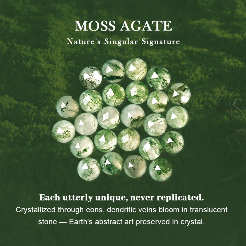 Jeulia Leaf Moss Agate Gold Wedding Ring for Men