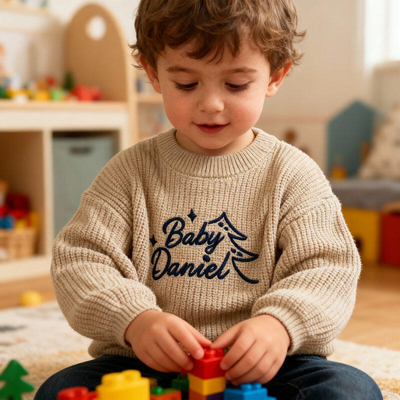 Personalized Name Embroidered Sweater Creative Gift for Kids