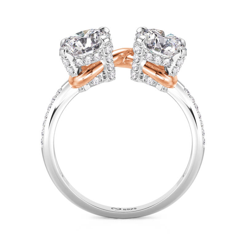 Jeulia Two Tone Two Stone Infinity Engagement Ring