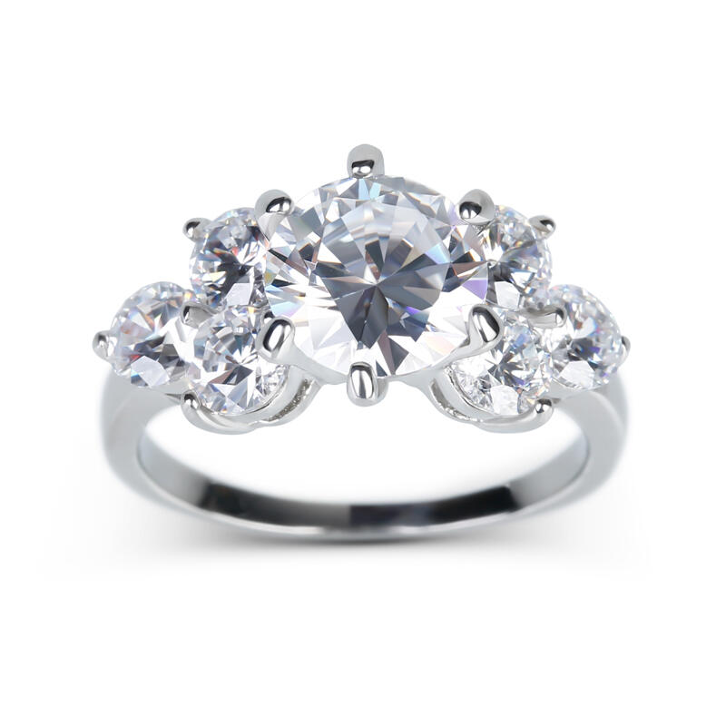 Jeulia Cluster Sterling Silver Ring