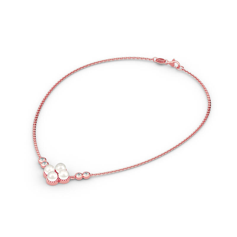 Naszyjnik Srebrny z Perłą Hodowlaną Koniczyna