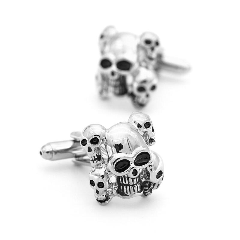 Jeulia Vintage Five Skulls Copper Men's Cufflinks