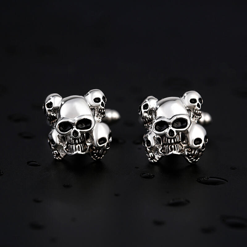 Jeulia Vintage Five Skulls Copper Men's Cufflinks