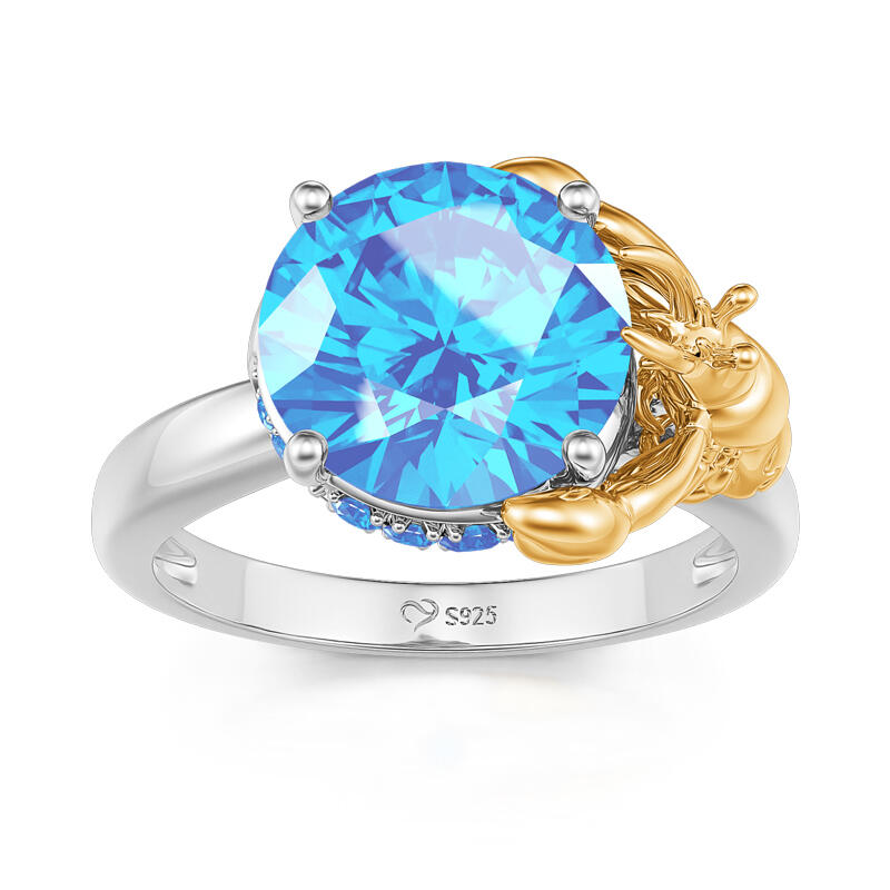 Jeulia Hug Me "Hermit Crab" Round Cut Sterling Silver Ring