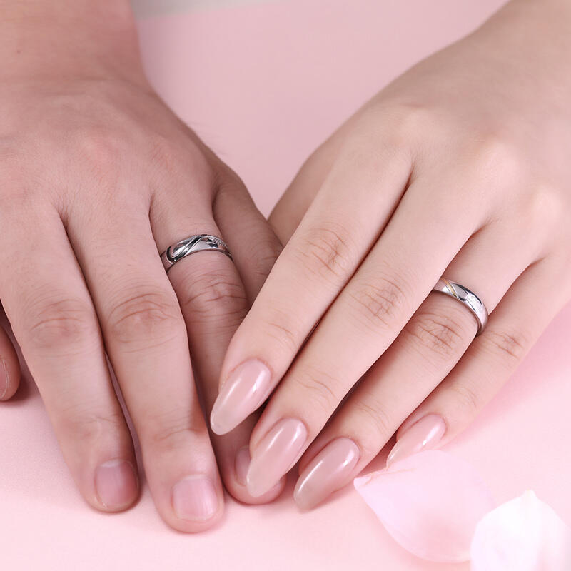 Jeulia Alliance Femme Coeur Bicolore en Acier au Titane