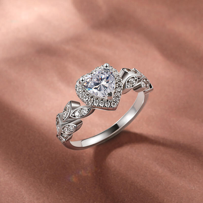 Jeulia Olivetta Custom Heart Birthstone Halo Engagement Ring