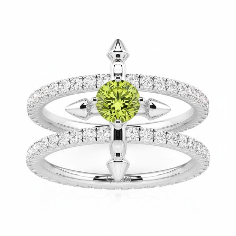 Jeulia Custom Double Row Floating Round Cut Birthstone Ring