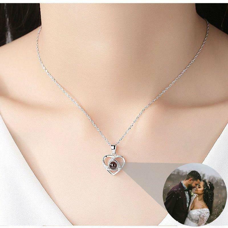 ハート 投影 写真 写真入れ ネックレス