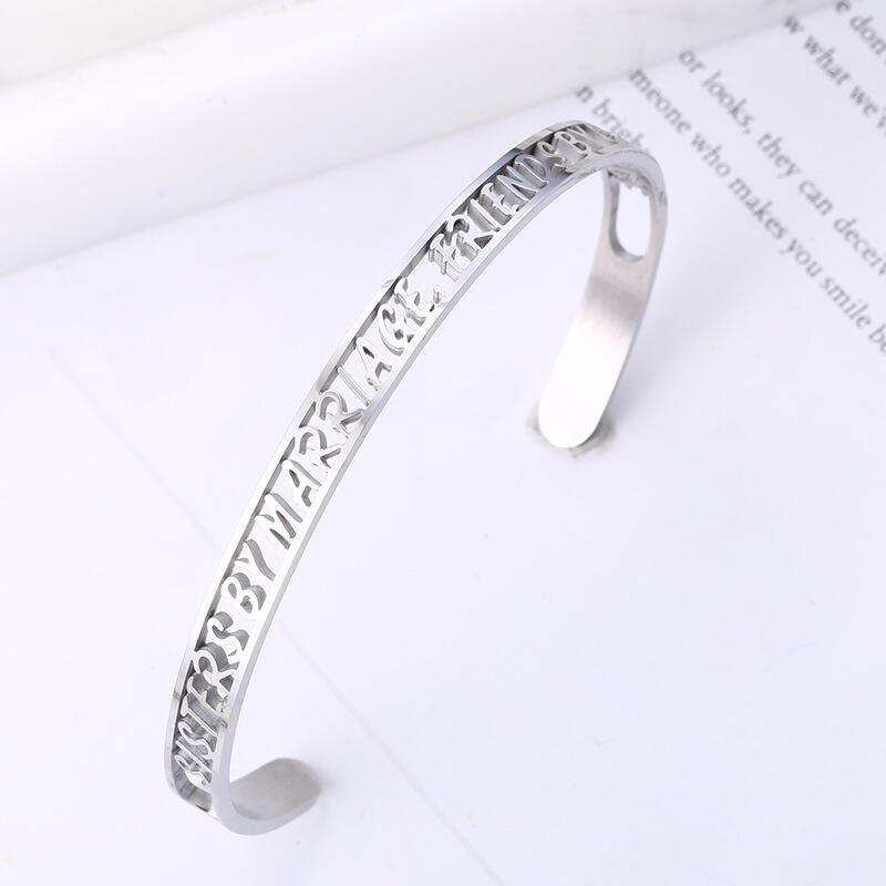 "You Are Mine" Personalized  Hollow-Carved Design Bangle For Men Stainless Steel