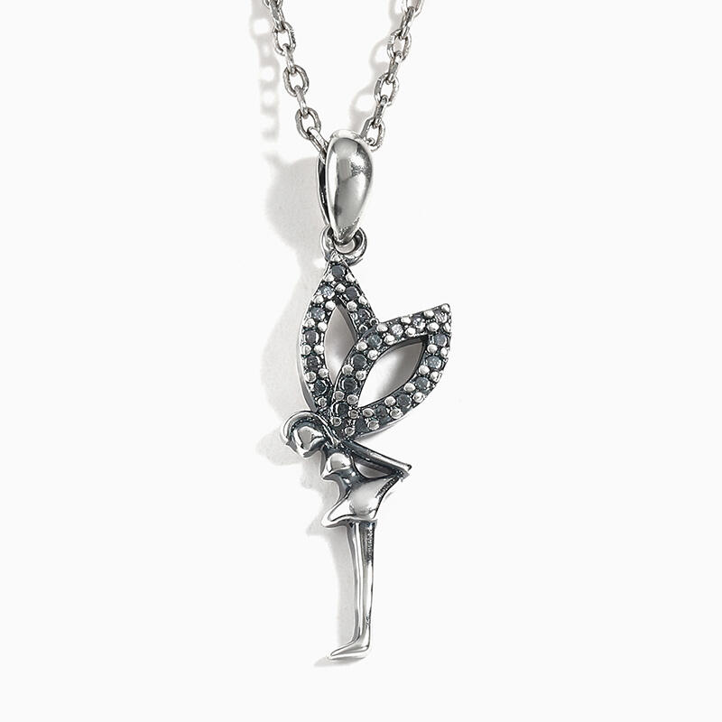 Jeulia "Flower Fairy" Sterling Silver Necklace