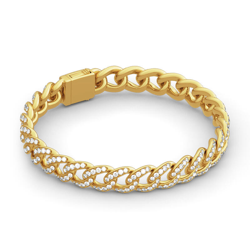 Jeulia Chain Design Round Cut Sterling Silver Armband