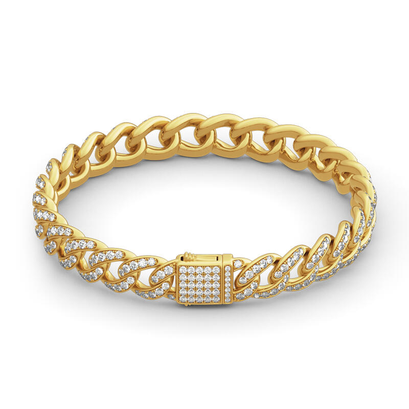 Jeulia Chain Design Round Cut Sterling Silver Armband