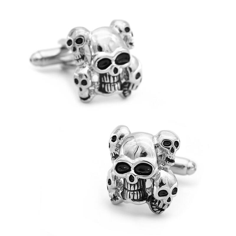 Jeulia Vintage Five Skulls Copper Men's Cufflinks