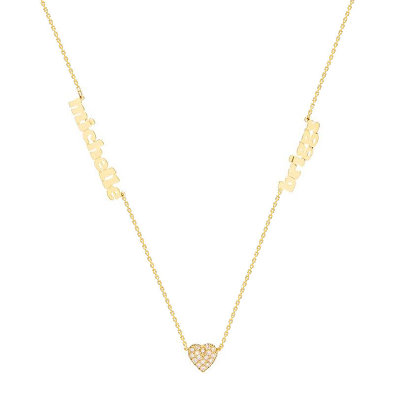 Jeulia "Destinados a Estar Juntos" Collar Personalizado de Plata de Ley con Nombre