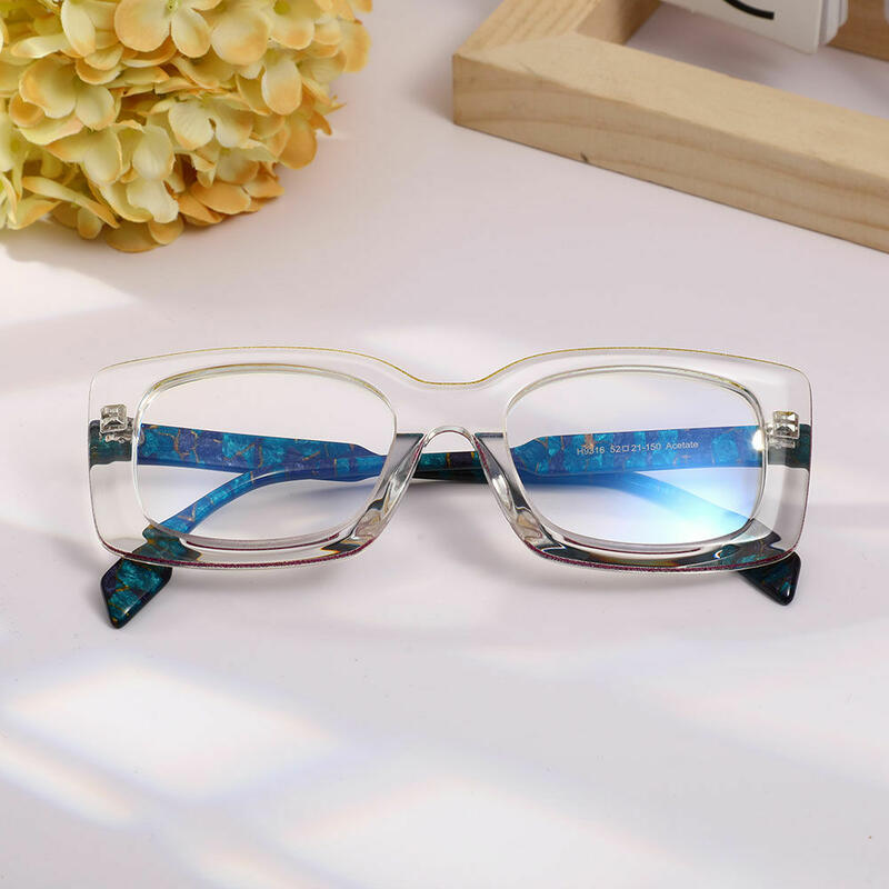 Daniela Square Blue Glasses
