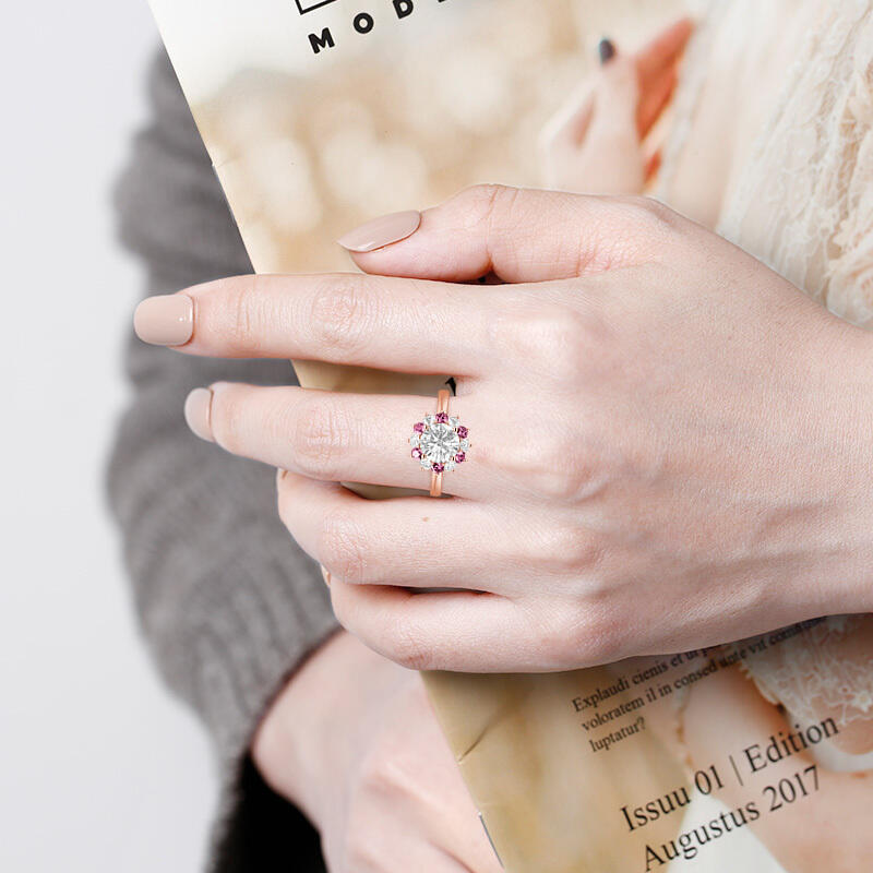 "I Know You Will" Round Cut Cluster Halo Engagement Ring