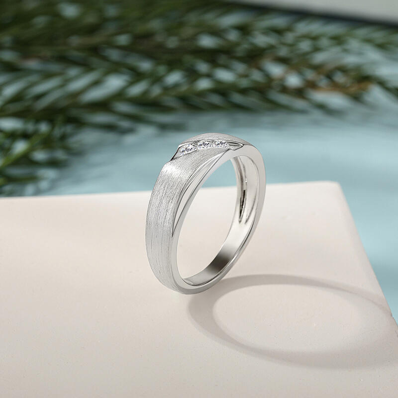 Jeulia Classic Diagonal Custom Men's Wedding Band