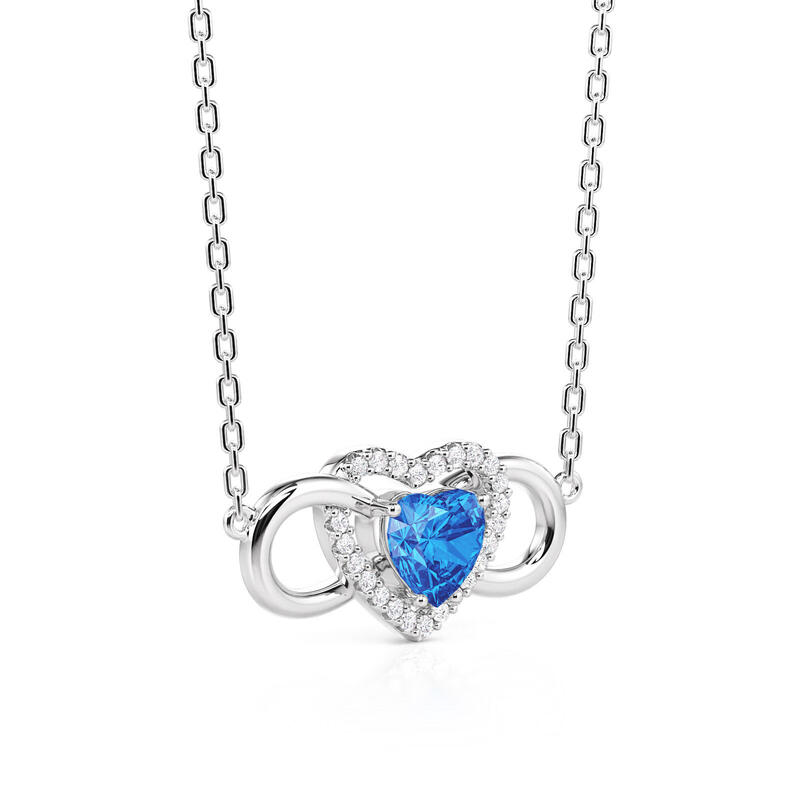 Jeulia Custom Infinity Heart Necklace with Birthstone