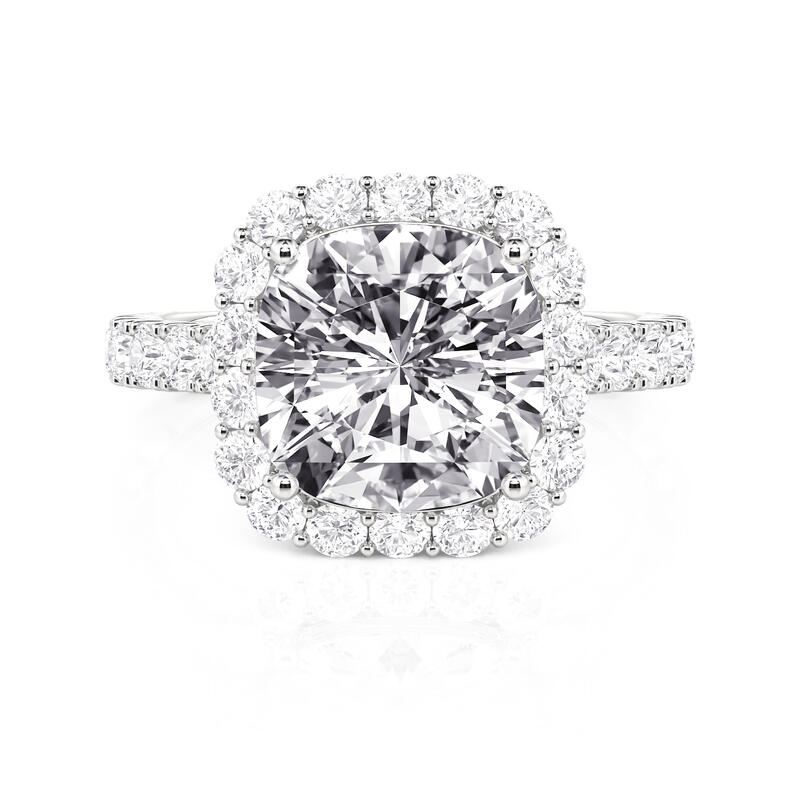 Jeulia Bague de Fiançailles Halo Coupe Coussin en Argent Sterling