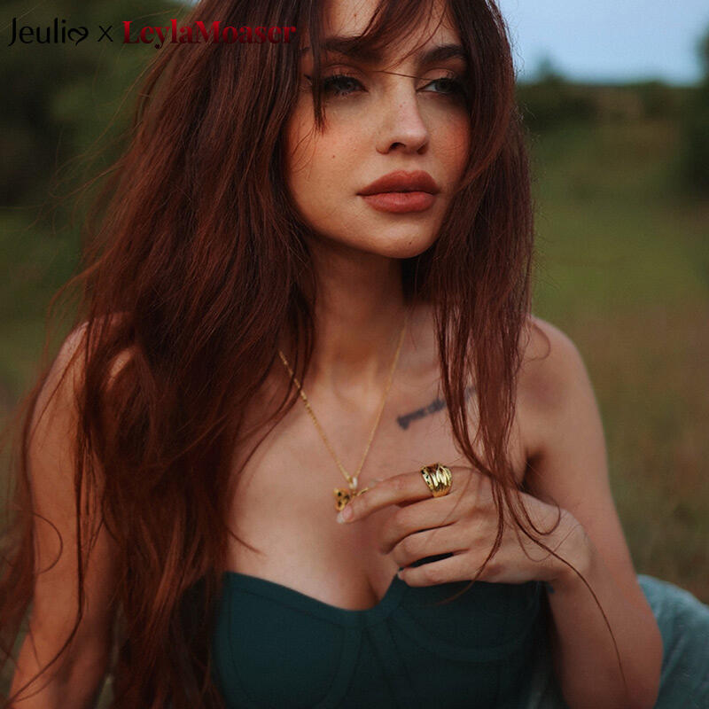 Jeulia x Leyla Anillo Entrelazado Sombra de Guepardo en Arena Movediza