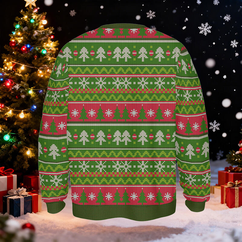 Personalized Ugly Sweater Unisex Custom Pet Photos Festive Green Design Perfect Christmas Gift for Pet Lovers