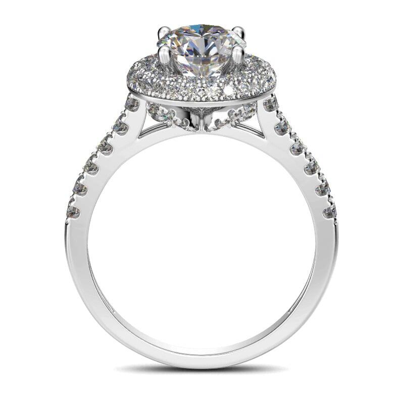 Jeulia Classic Halo Round Cut Sterling Silver Ring