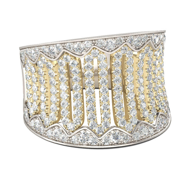 Jeulia Two Tone Sterling Silver Women's Band