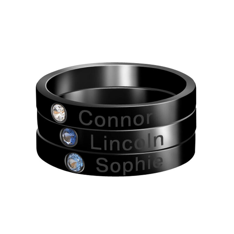 Bague pour Couple Prénom Personnalisé Pierre de Naissance