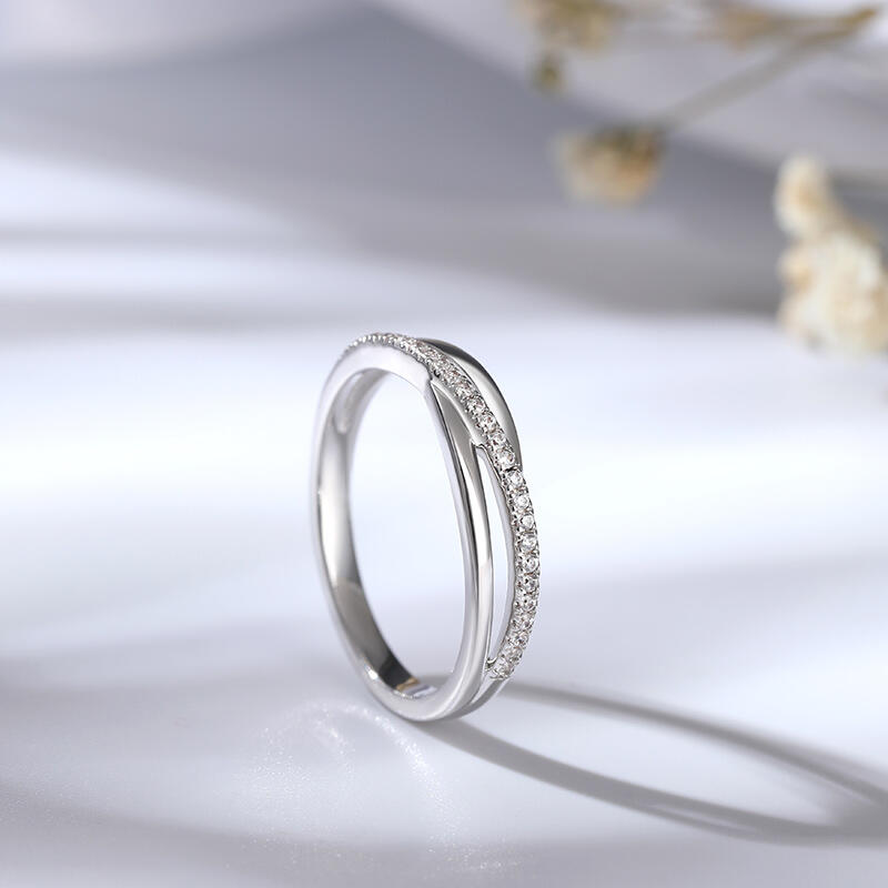 Jeulia "Wieczna obietnica" Srebrny pierścionek damski w stylu crossover