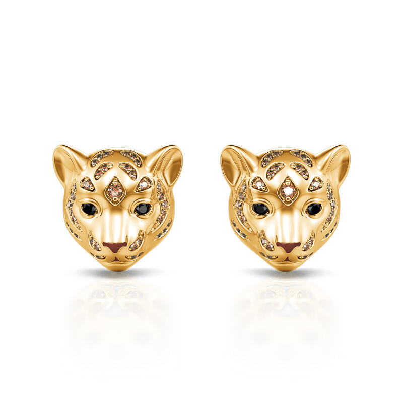 Jeulia Brincos de prata esterlina tigre