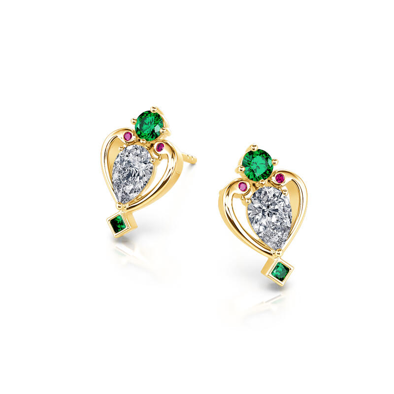 Jeulia "Power" Vintage Queen of Hearts scepter Sterling Silver Earrings