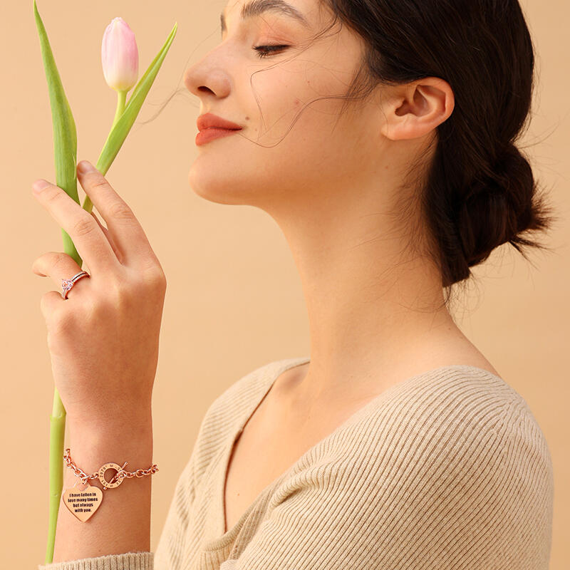 Jeulia Pink Heart Cut Synthetic Morganite Sterling Silver Ring Set