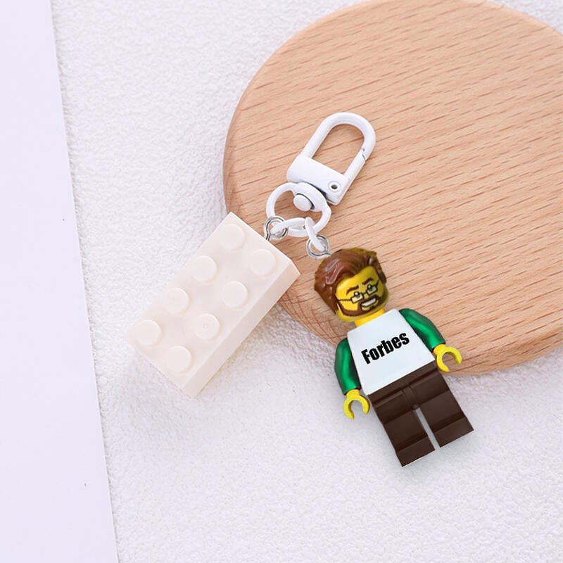Block Character Keychain Personalized Minifigure Keychain With Building Blocks Decoration Fun ...