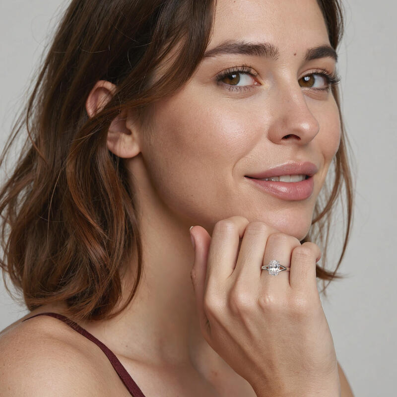 "The Bright Star" Oval Cut Solitaire Engagement Ring