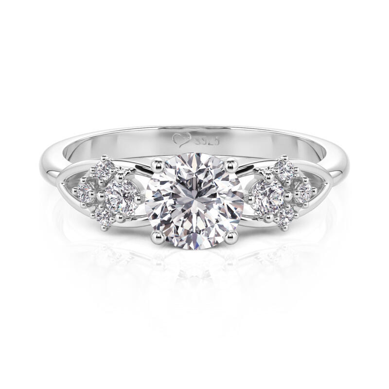 Jeulia Infinity Round Engagement Ring with Side Stones