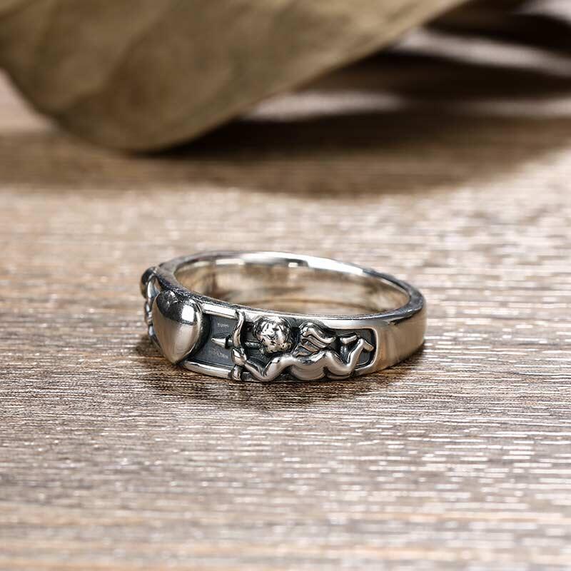 Jeulia "Cupid's Arrow" Heart Sterling Silver Ring
