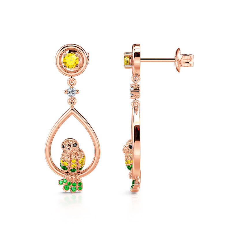 Jeulia "Papuga" Srebne Kolczyki