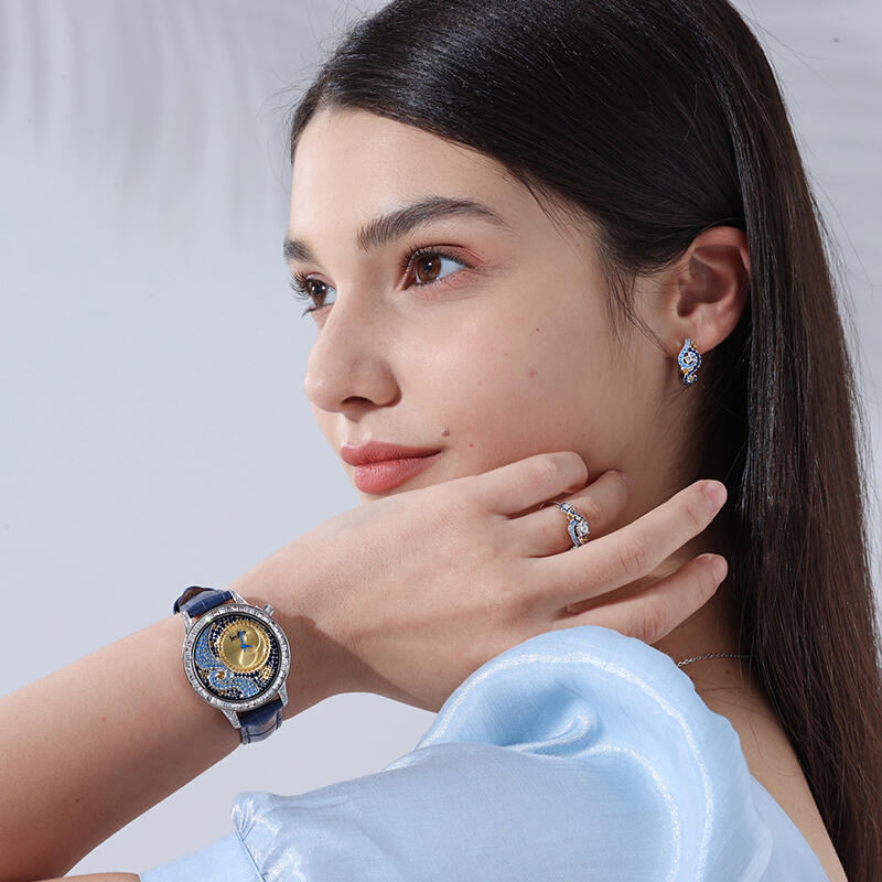 Jeulia "Dreamy Secret" The Starry Night Inspired Sterling Silver Ring