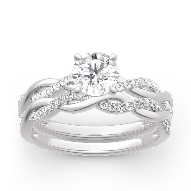 Jeulia Ensemble de bagues Torsade Coupe ronde Argent Sterling