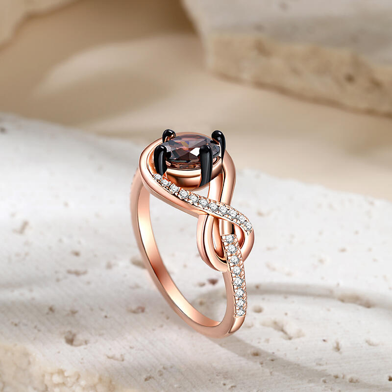 Jeulia Bague Design de l'infini Coupe Ronde Argent Sterling