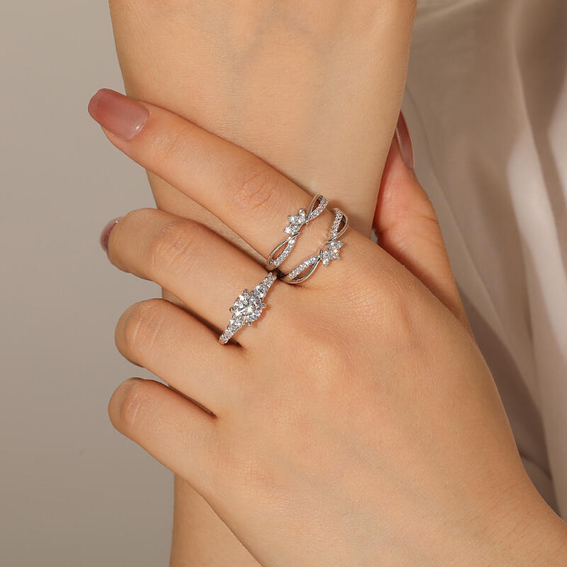 Jeulia Interchangeable Twist Infinity Engagement Ring Set