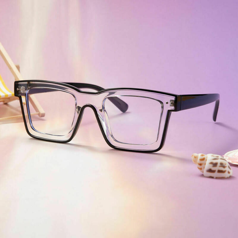 Bronte Quadratische Schwarze Klare Brille