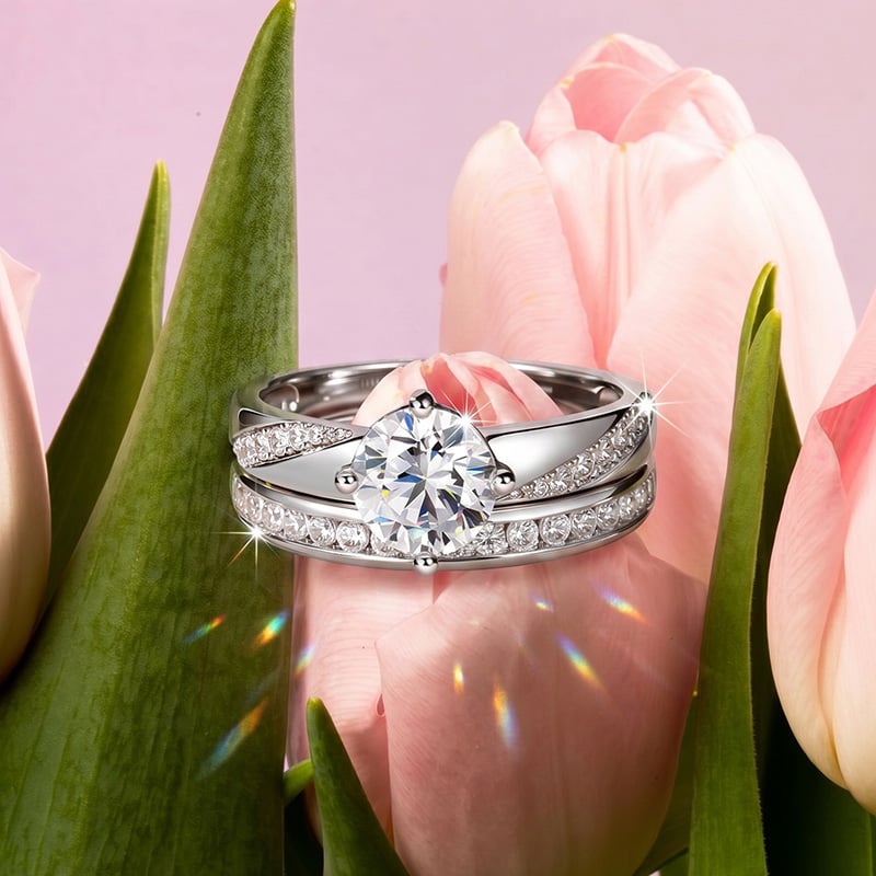 Pave Bridal Ring Set