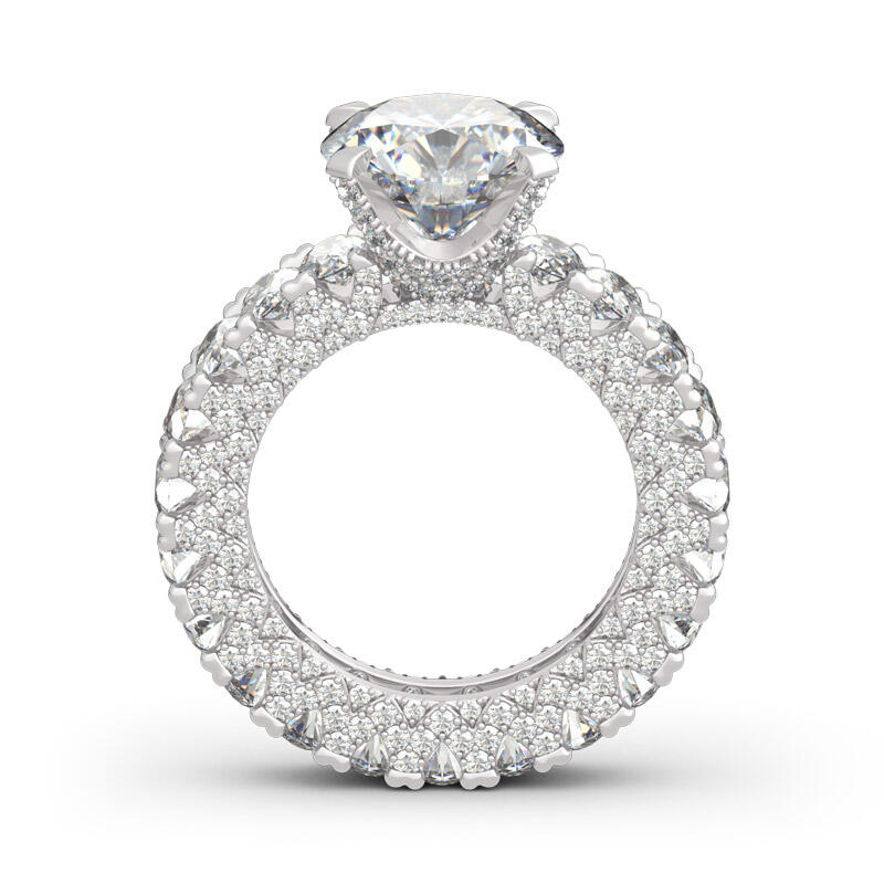 Jeulia Round and Oval Cut Eternity Sterling Silver Ring