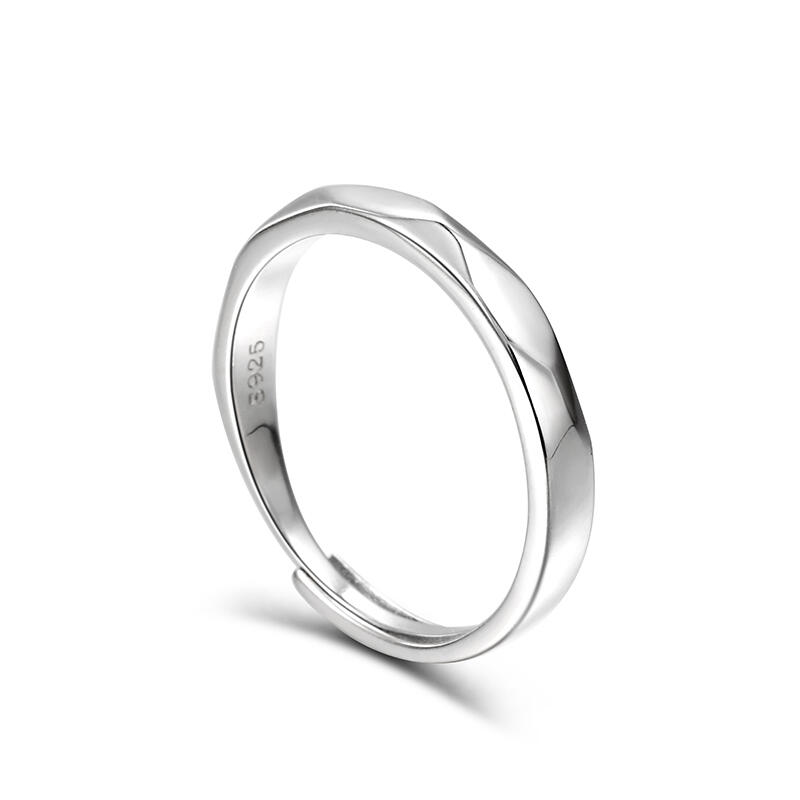 Jeulia "The Exclusive Mark of Love" Adjustable Sterling Silver Men's Band