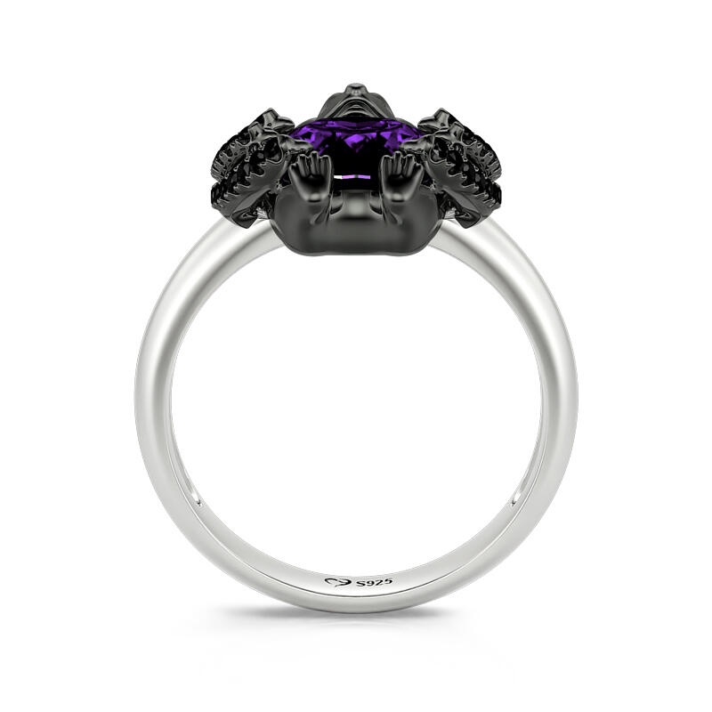 Jeulia オーバルカット コウモリ 蝙蝠デザイン シルバー リング