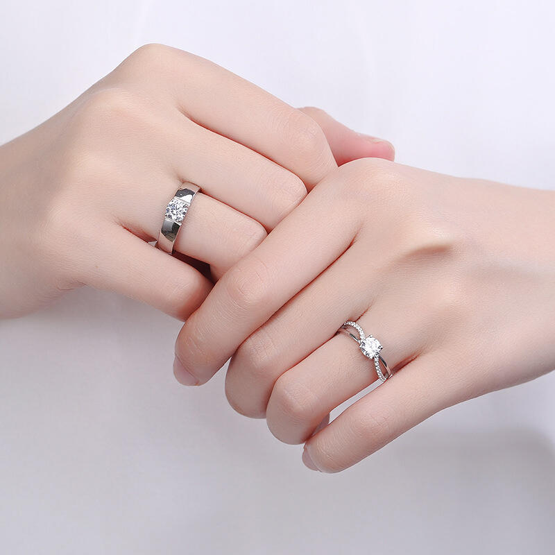 Jeulia "Infinity Love" Round Cut Sterling Silver Adjustable Engagement Ring