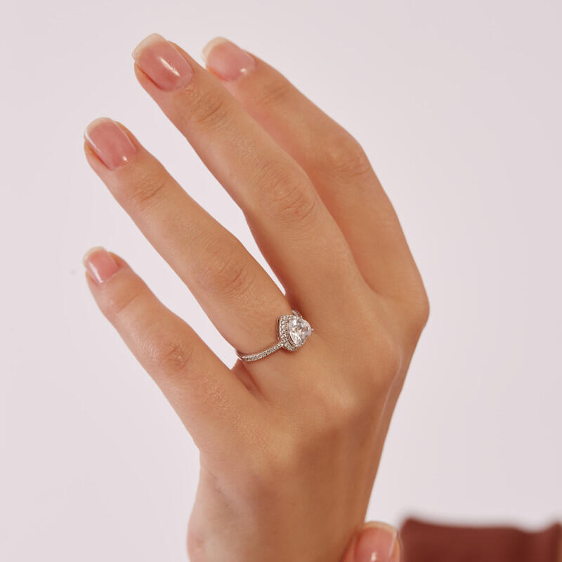 "You Are My Everything" 1ct Heart Cut Halo Engagement Ring